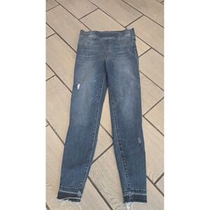 Spanx Denim Jeggings Medium Wash Distressed Pull-On Jeans‎ Medium M/M Womens